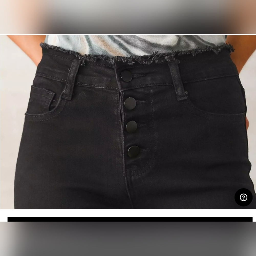 Blue B Collection Rhinestone High Rise Cropped Flare Jeans Size Small - Picture 4 of 12